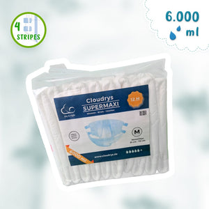 Cloudrys Supermaxi Windeln in weiß with high absorbency and comfort for adults.