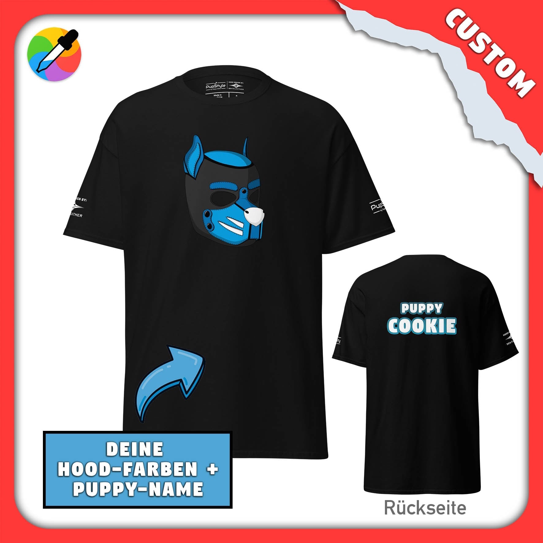 PupStyle + Mr - S - Leather | Custom Hood - Design V2 | T-Shirt - PupStyle