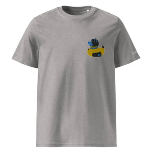 PupStyle + SchwuZ | Puppy Duck / Blue | T-Shirt bestickt Heather Grey PupStyle