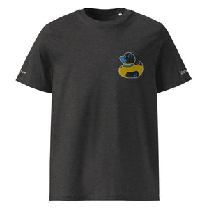 PupStyle + SchwuZ | Puppy Duck / Blue | T-Shirt bestickt Dark Heather Grey PupStyle