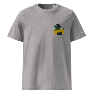 PupStyle + SchwuZ | Puppy Duck / Dark Green | T-Shirt bestickt Heather Grey PupStyle + SchwuZ