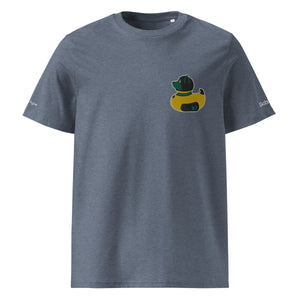 PupStyle + SchwuZ | Puppy Duck / Dark Green | T-Shirt bestickt Dark Heather Blue PupStyle + SchwuZ