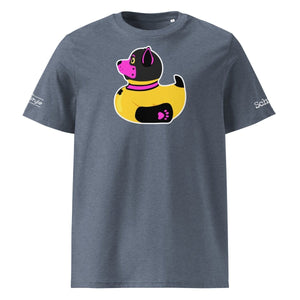 PupStyle + SchwuZ | Puppy Duck / Pink | T-Shirt Dark Heather Blue PupStyle