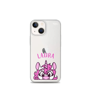 SnugglePlanet | PeekUnicorn / Custom-Name | iPhone Hülle iPhone 13 mini SnugglePlanet