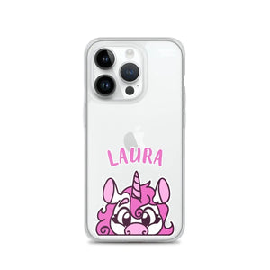 SnugglePlanet | PeekUnicorn / Custom-Name | iPhone Hülle iPhone 14 Pro SnugglePlanet