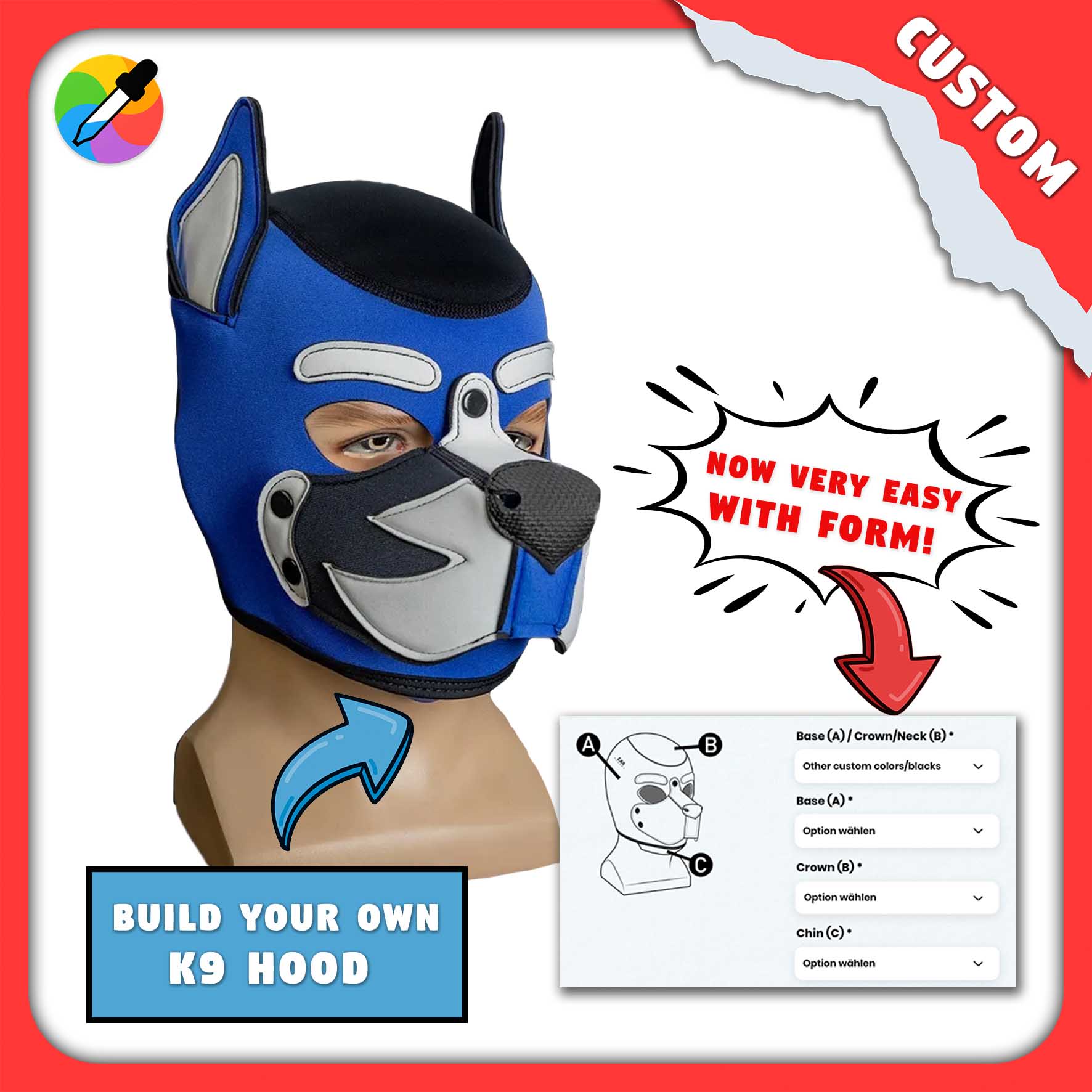 Mr - S - Leather | Custom Neo K9 Hood | Hood - Studio Editor - PupStyle