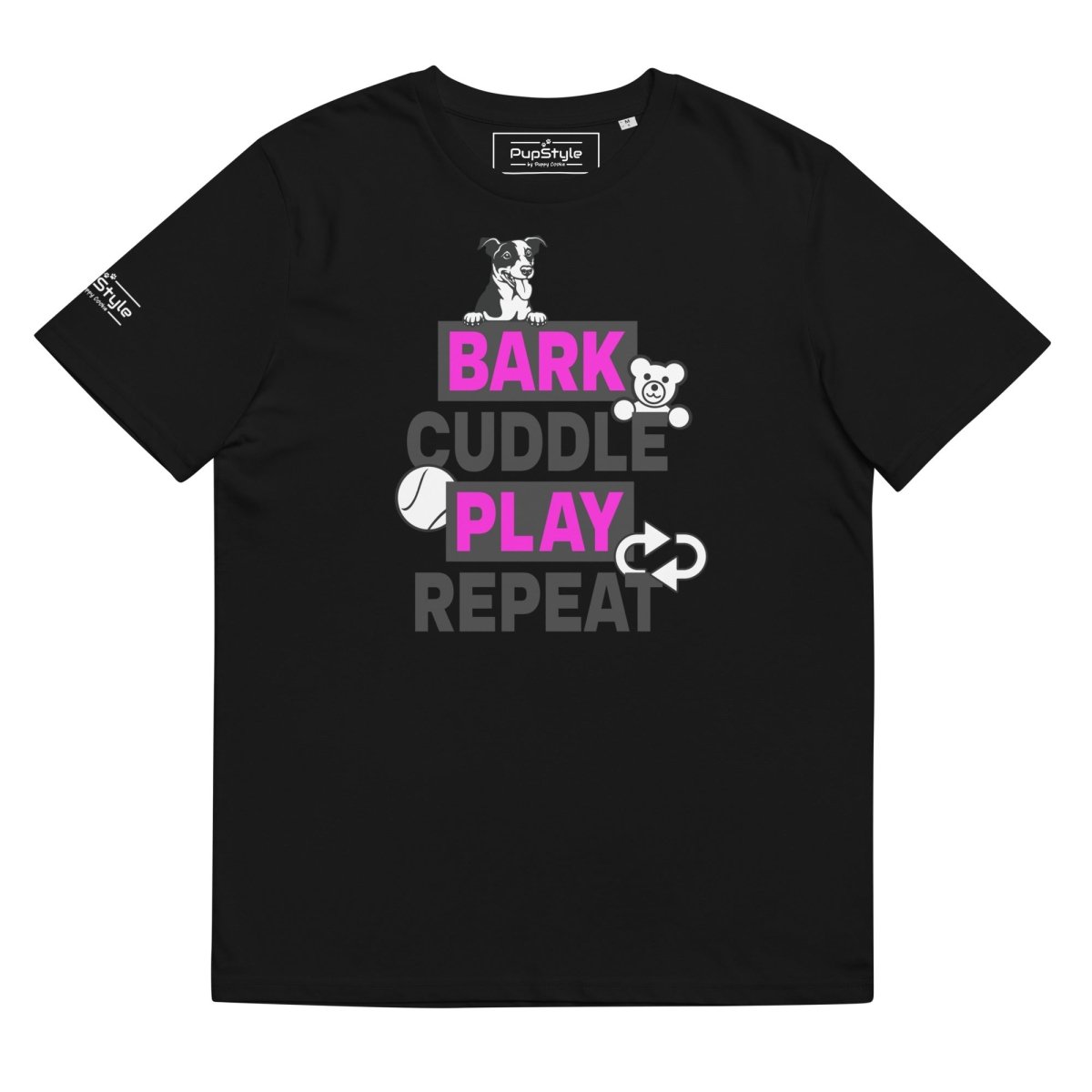 PupStyle | Bark Cuddle Play Repeat / Individual Color | T-Shirt Pink PupStyle