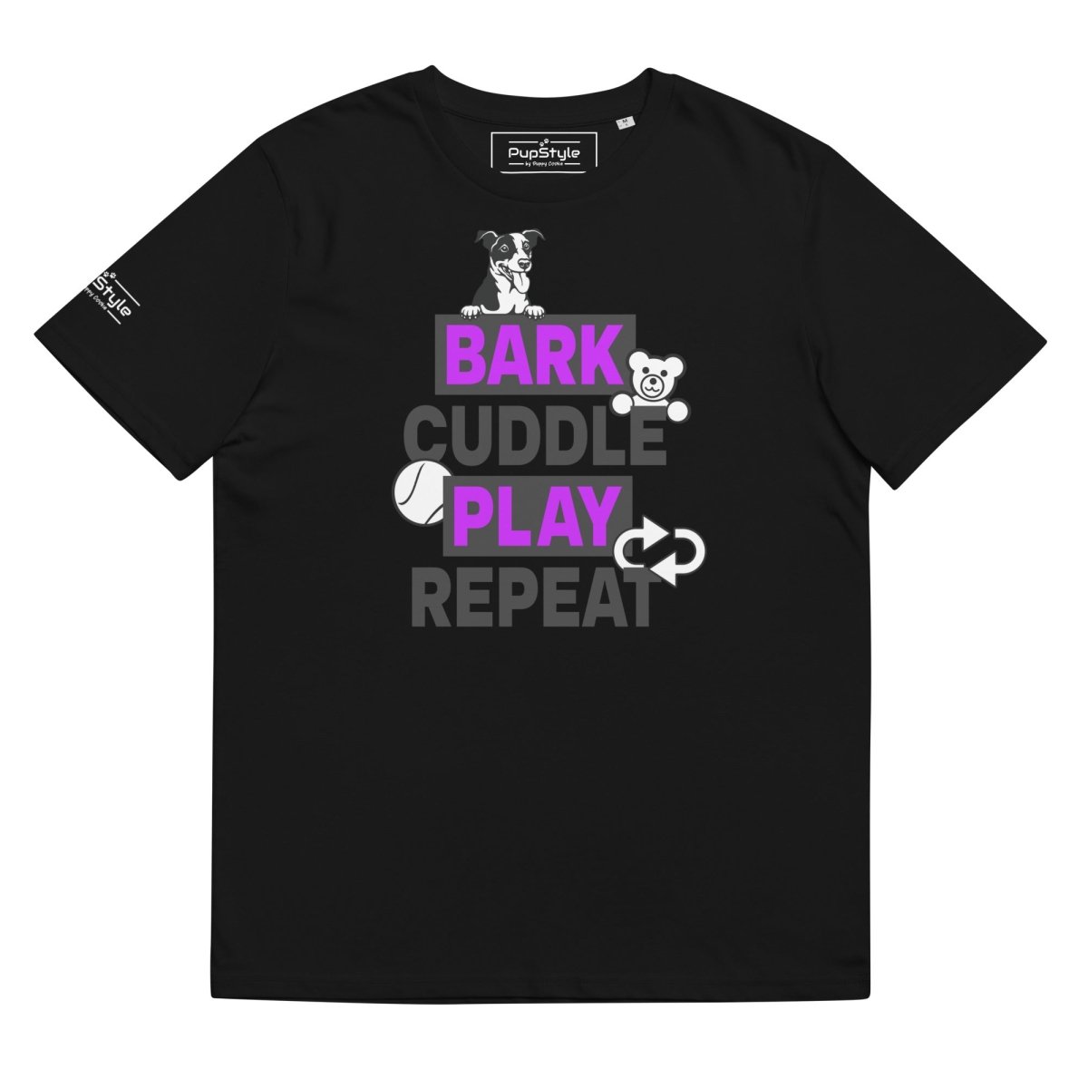 PupStyle | Bark Cuddle Play Repeat / Individual Color | T-Shirt Purple PupStyle