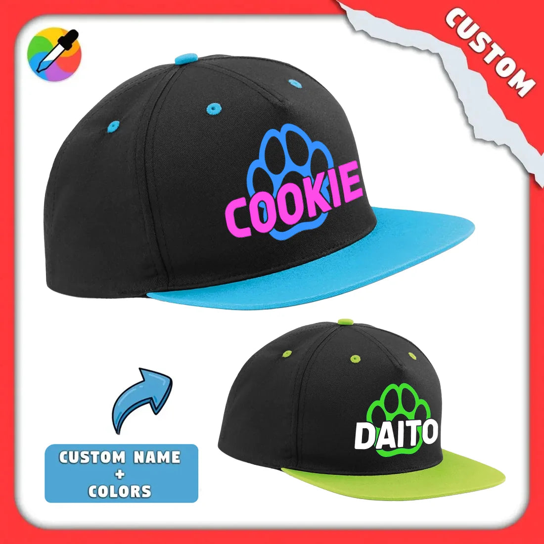 PupStyle | Custom-Name / ColorPaw | Snapback Cap
