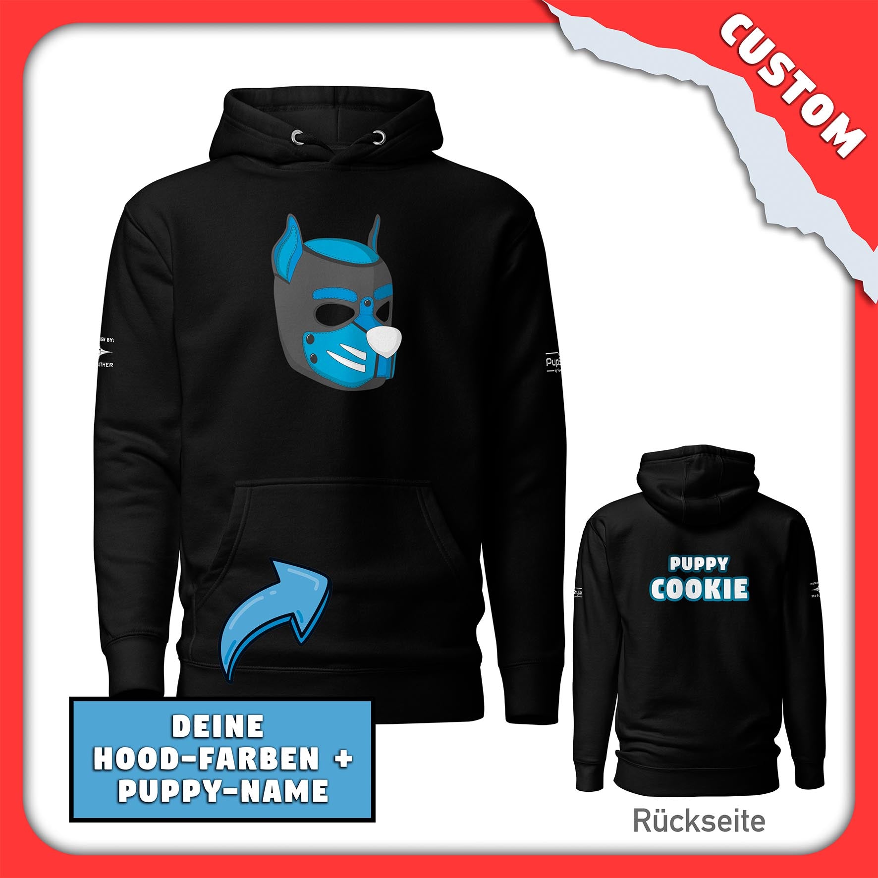 PupStyle + Mr - S - Leather | Custom Hood - Design V2 | Hoodie - PupStyle