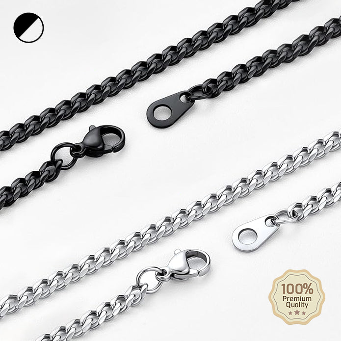 PupStyle | Premium Panzerkette (silber / schwarz) Schwarz PupStyle