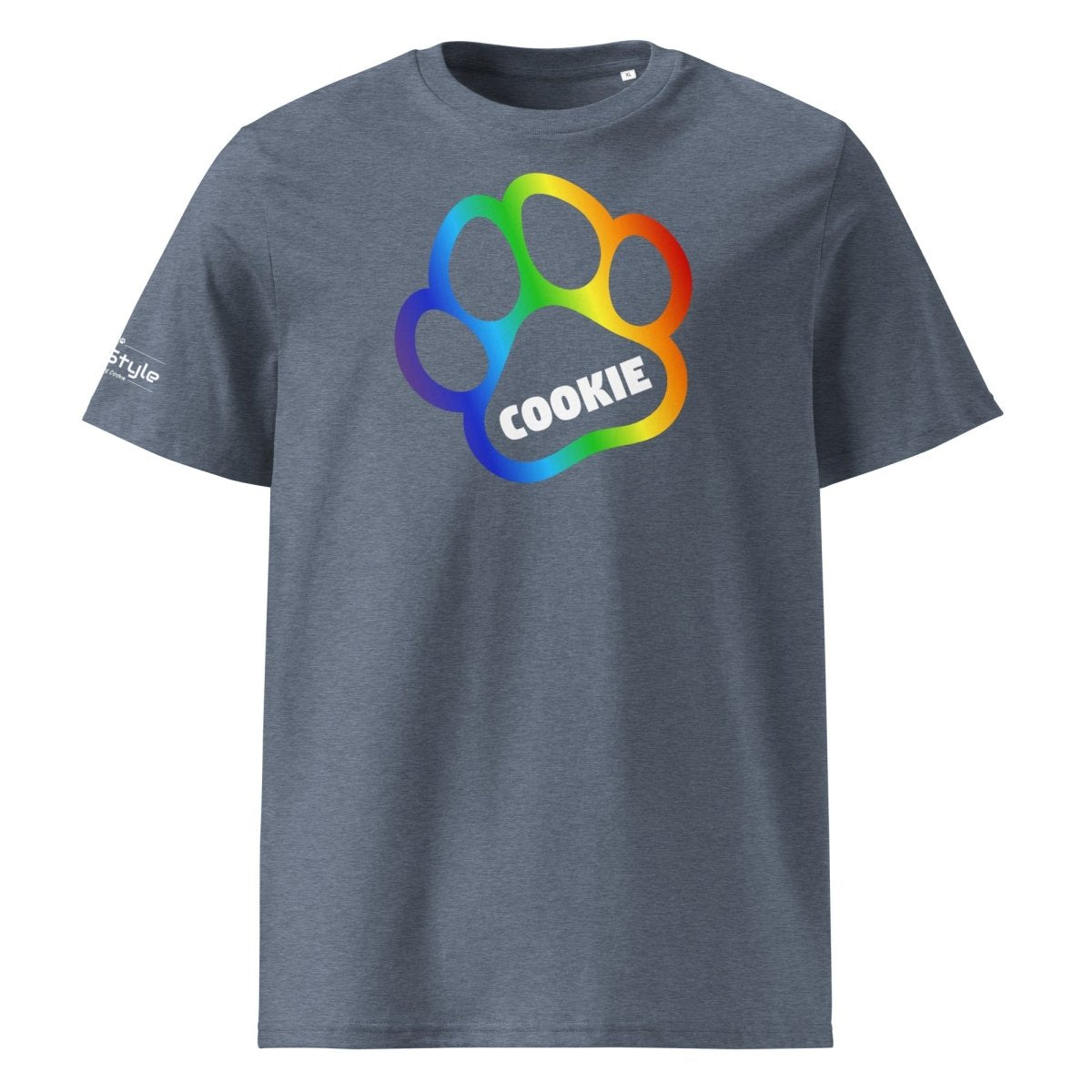 PupStyle | Pride Paw / Custom-Name | T-Shirt Dark Heather Blue PupStyle