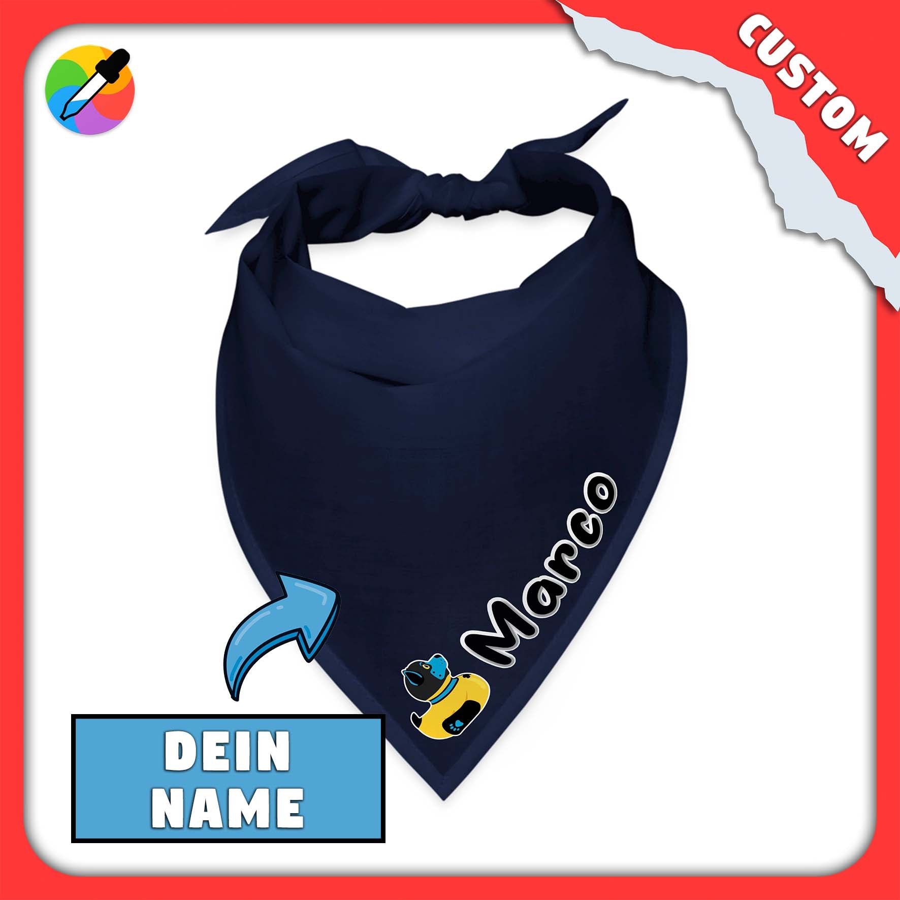 PupStyle + SchwuZ | Custom - Name / Puppy Duck | Premium Bandana - PupStyle