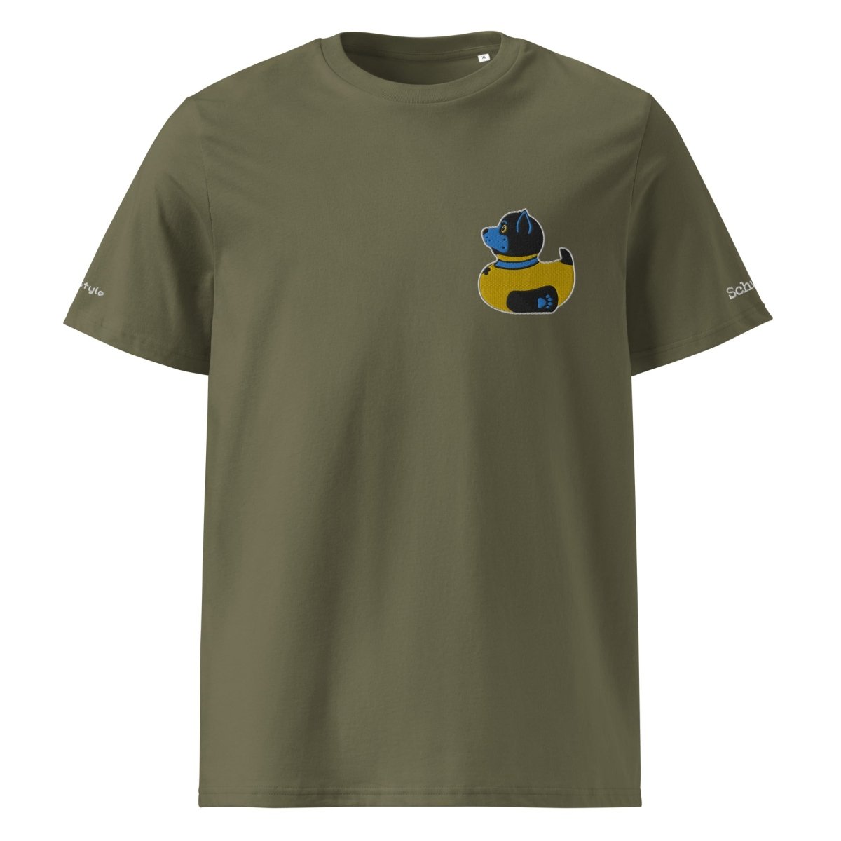 PupStyle + SchwuZ | Puppy Duck / Blue | T-Shirt bestickt Khaki PupStyle