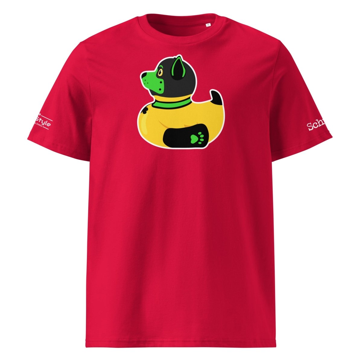 PupStyle + SchwuZ | Puppy Duck / Green | T-Shirt Red PupStyle