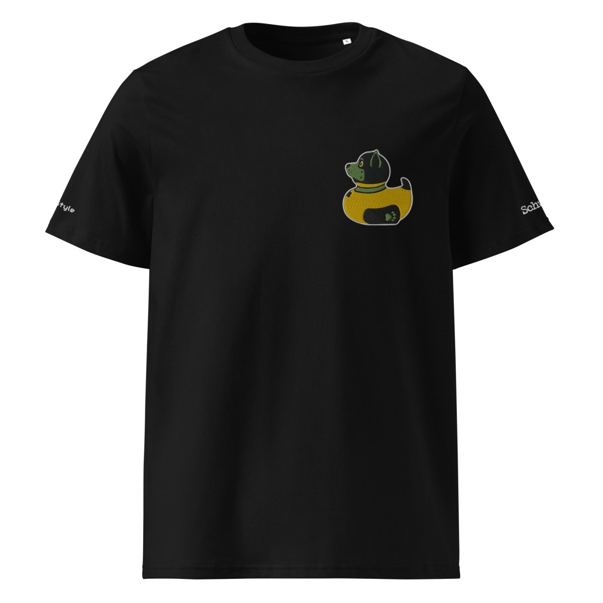 PupStyle + SchwuZ | Puppy Duck / Green | T-Shirt bestickt Black PupStyle + SchwuZ