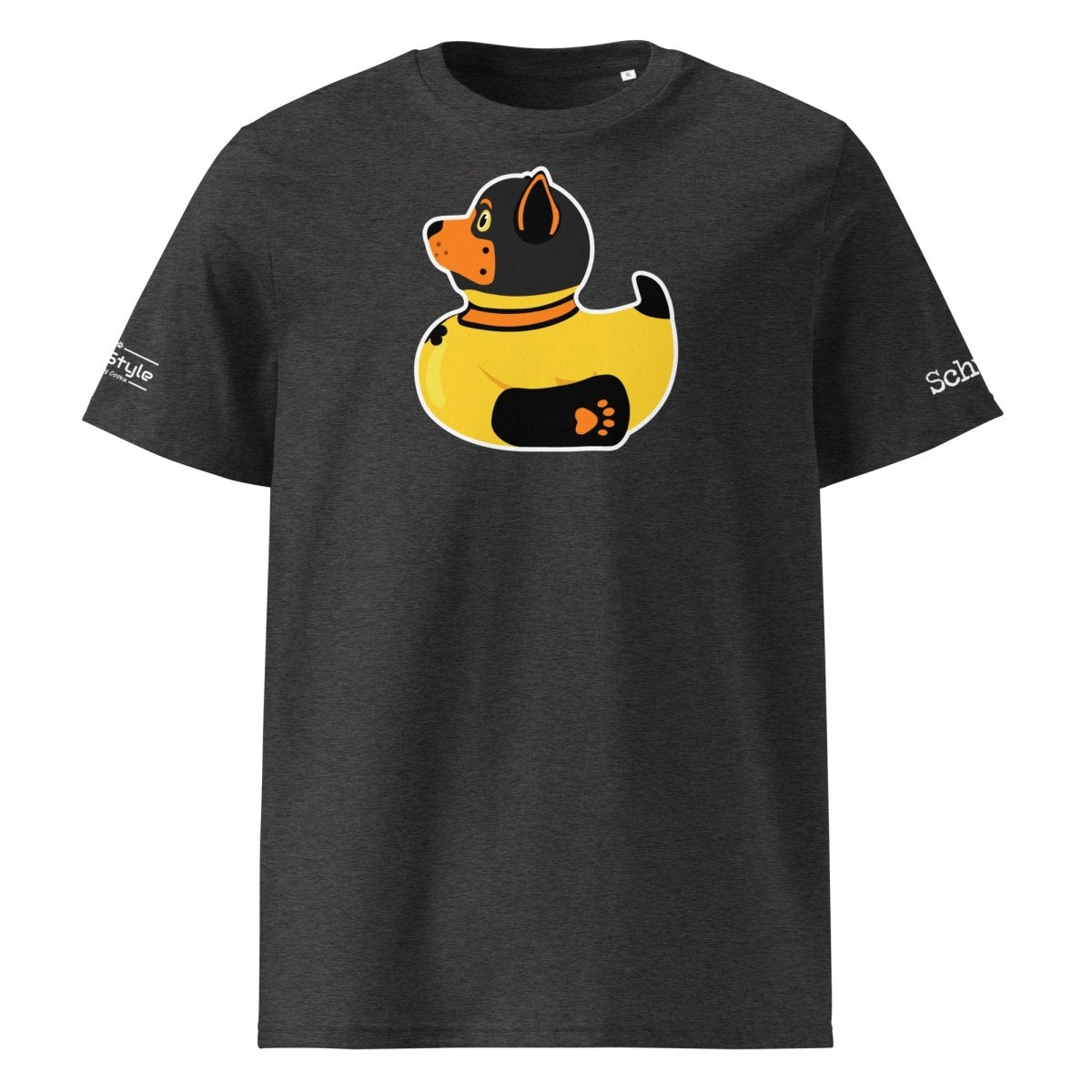 PupStyle + SchwuZ | Puppy Duck / Orange | T-Shirt Dark Heather Grey PupStyle