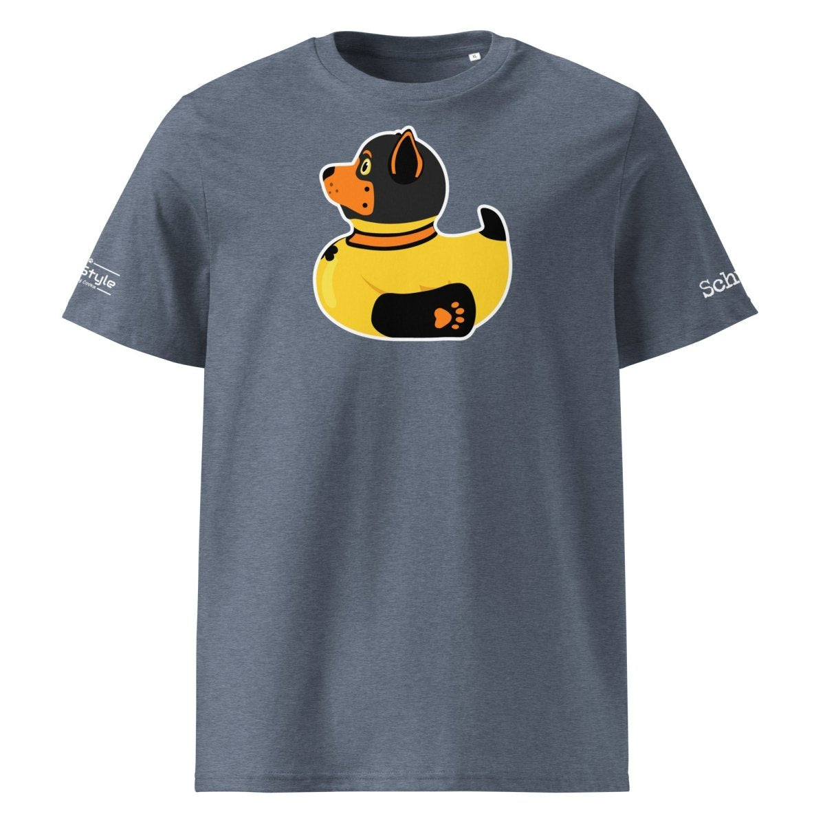 PupStyle + SchwuZ | Puppy Duck / Orange | T-Shirt Dark Heather Blue PupStyle