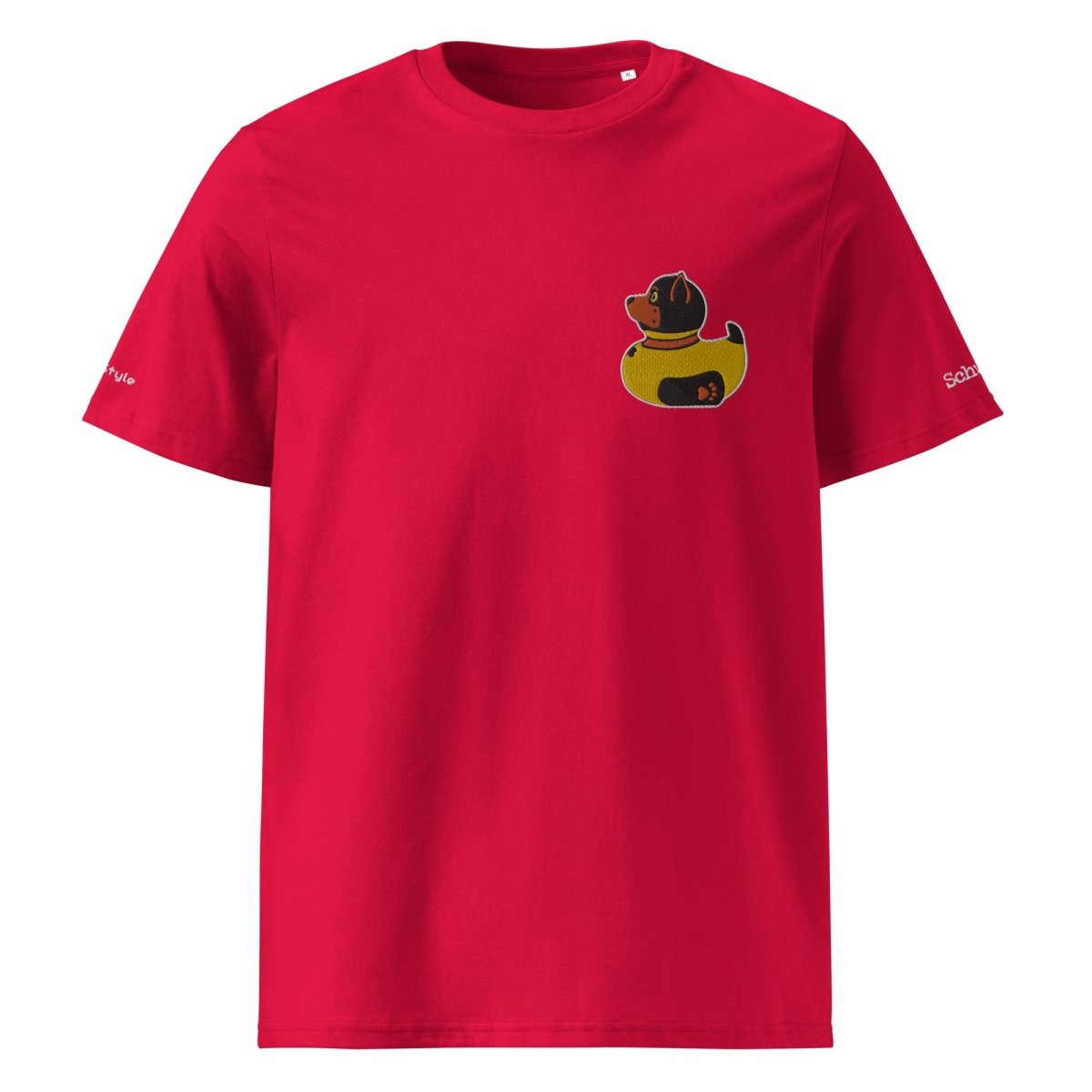 PupStyle + SchwuZ | Puppy Duck / Orange | T-Shirt bestickt Red PupStyle