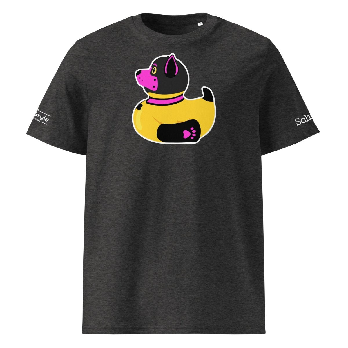 PupStyle + SchwuZ | Puppy Duck / Pink | T-Shirt Dark Heather Grey PupStyle
