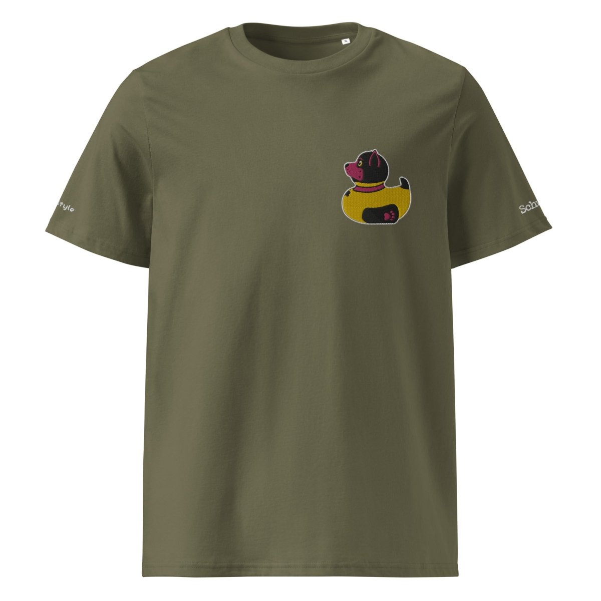 PupStyle + SchwuZ | Puppy Duck / Pink | T-Shirt bestickt Khaki PupStyle + SchwuZ
