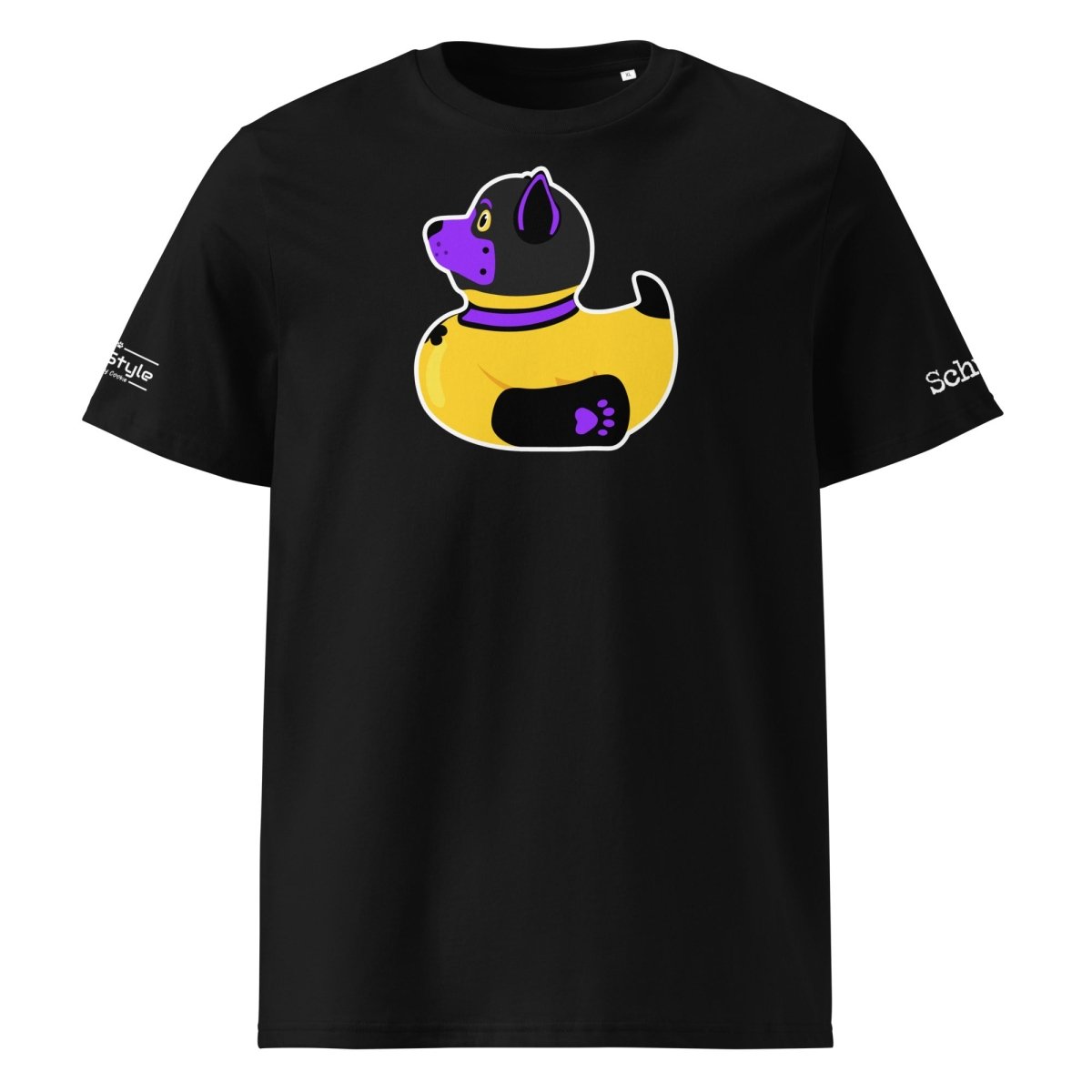 PupStyle + SchwuZ | Puppy Duck / Purple | T-Shirt Black PupStyle