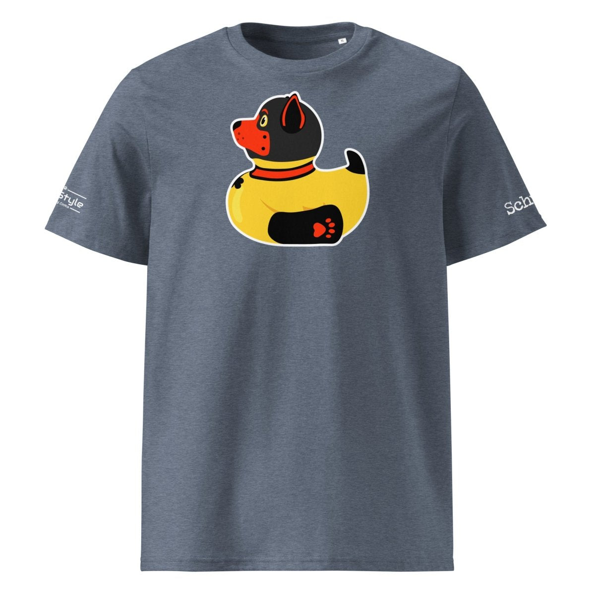 PupStyle + SchwuZ | Puppy Duck / Red | T-Shirt Dark Heather Blue PupStyle