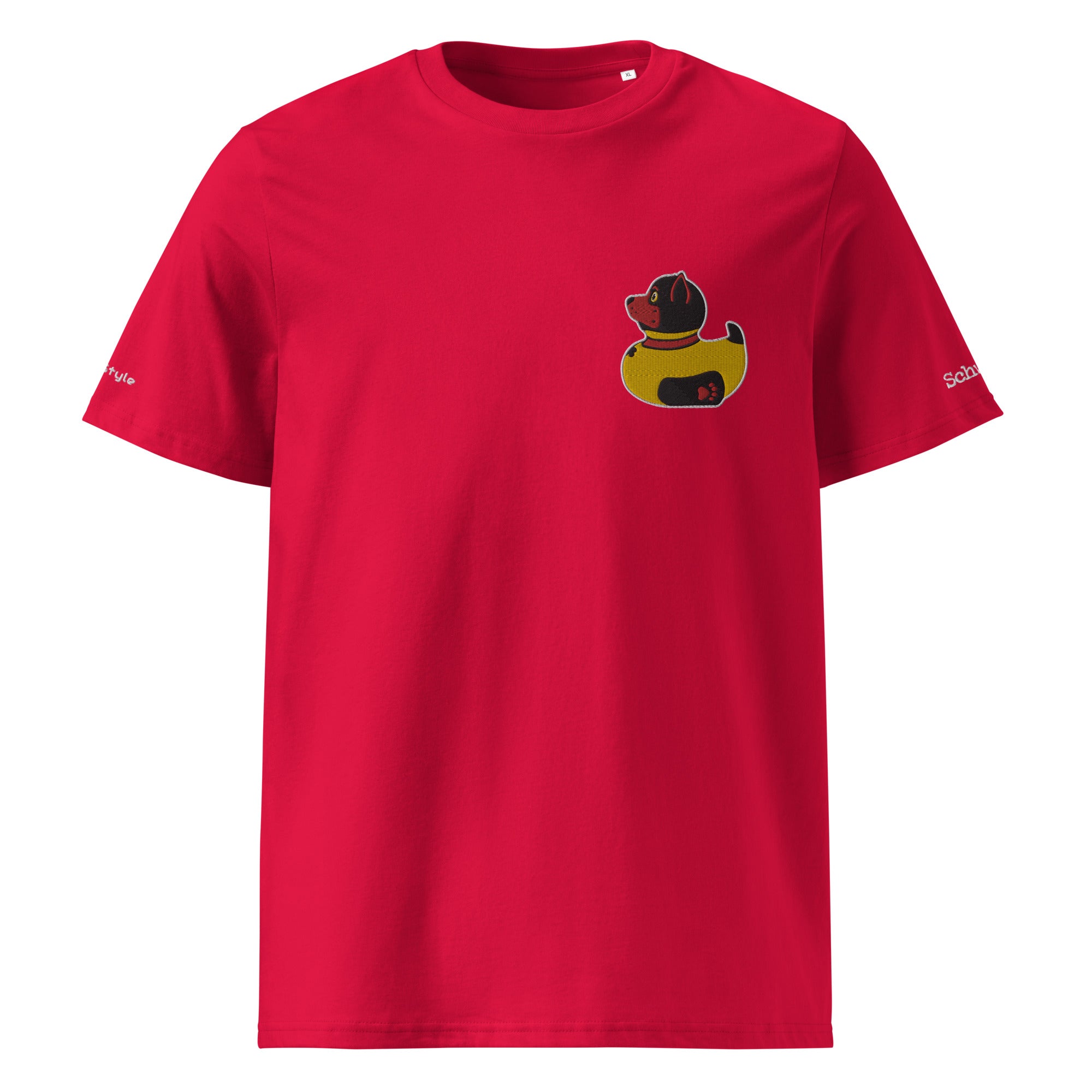 PupStyle + SchwuZ | Puppy Duck / Red | T-Shirt bestickt - PupStyle