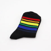 Regenbogen-Socken (Schwarz/Weiß mit Streifen) Schwarz - mittlere Streifen Gay-Shop.berlin
