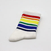 Regenbogen-Socken (Schwarz/Weiß mit Streifen) Weiß - mittlere Streifen Gay-Shop.berlin