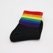 Regenbogen-Socken (Schwarz/Weiß mit Streifen) Schwarz - breite Streifen Gay-Shop.berlin