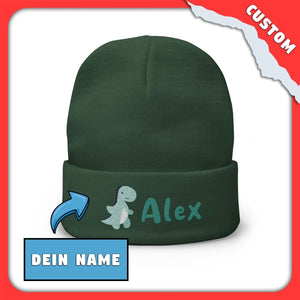 SnugglePlanet | Custom-Name / Dino | Beanie Dark Green SnugglePlanet