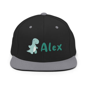 SnugglePlanet | Custom-Name / Dino | Snapback Cap Grey SnugglePlanet