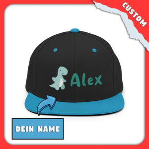 SnugglePlanet | Custom-Name / Dino | Snapback Cap Blue SnugglePlanet