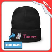 SnugglePlanet | Custom-Name / Unicorn | Beanie Black SnugglePlanet