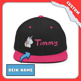 SnugglePlanet | Custom-Name / Unicorn | Snapback Cap Pink SnugglePlanet