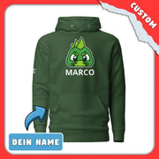 SnugglePlanet | PeekDino / Custom-Name | Hoodie Waldgrün SnugglePlanet