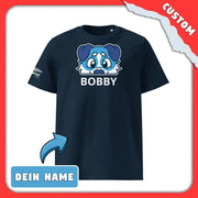SnugglePlanet | PeekPuppy / Custom-Name | T-Shirt French Navy SnugglePlanet