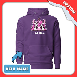 SnugglePlanet | PeekUnicorn / Custom-Name | Hoodie Lila SnugglePlanet