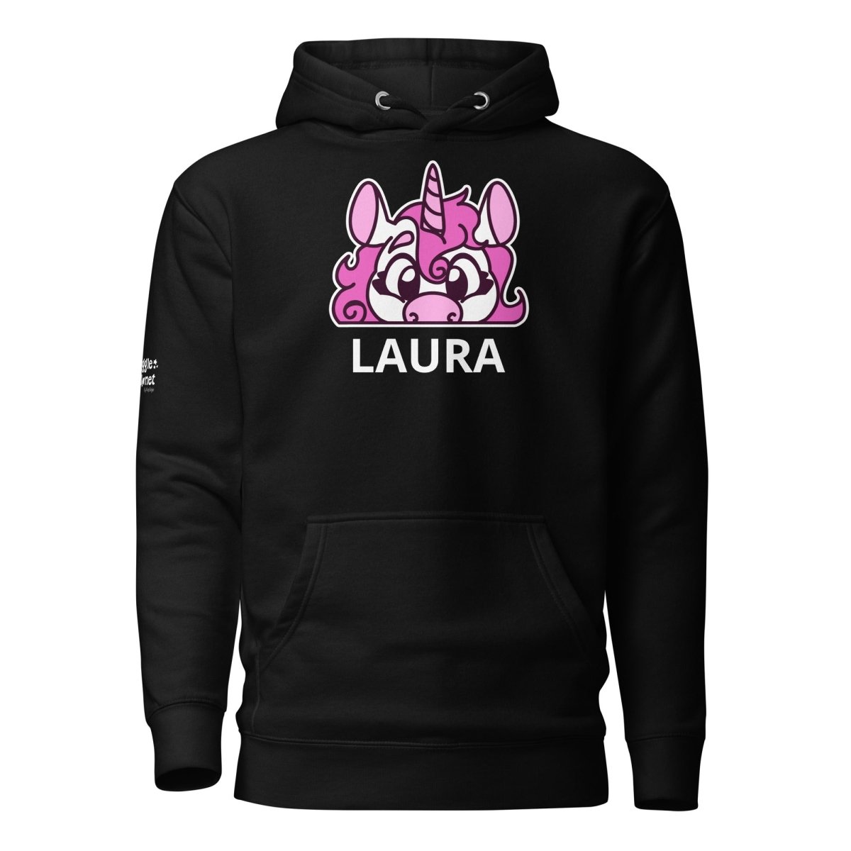 SnugglePlanet | PeekUnicorn / Custom-Name | Hoodie Schwarz SnugglePlanet