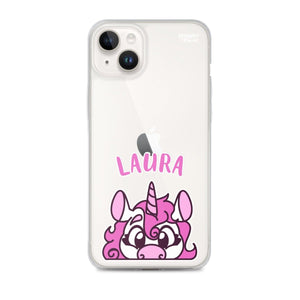 SnugglePlanet | PeekUnicorn / Custom-Name | iPhone Hülle iPhone 14 Plus SnugglePlanet