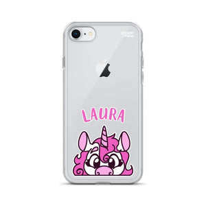 SnugglePlanet | PeekUnicorn / Custom-Name | iPhone Hülle iPhone 7 8 SnugglePlanet