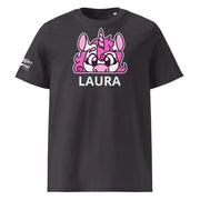 SnugglePlanet | PeekUnicorn / Custom-Name | T-Shirt Anthracite SnugglePlanet