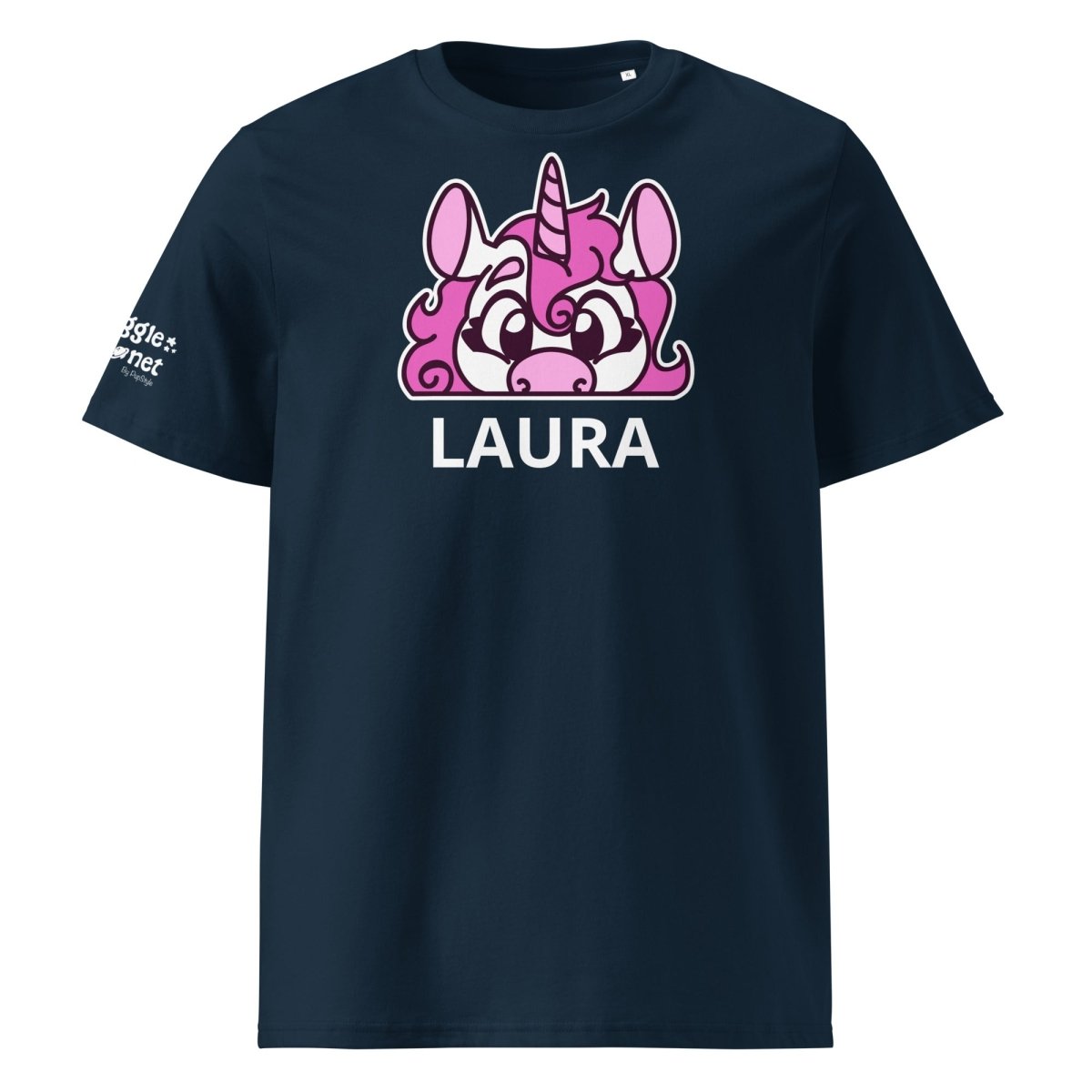 SnugglePlanet | PeekUnicorn / Custom-Name | T-Shirt French Navy SnugglePlanet