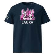 SnugglePlanet | PeekUnicorn / Custom-Name | T-Shirt French Navy SnugglePlanet