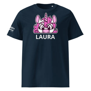 SnugglePlanet | PeekUnicorn / Custom-Name | T-Shirt French Navy SnugglePlanet